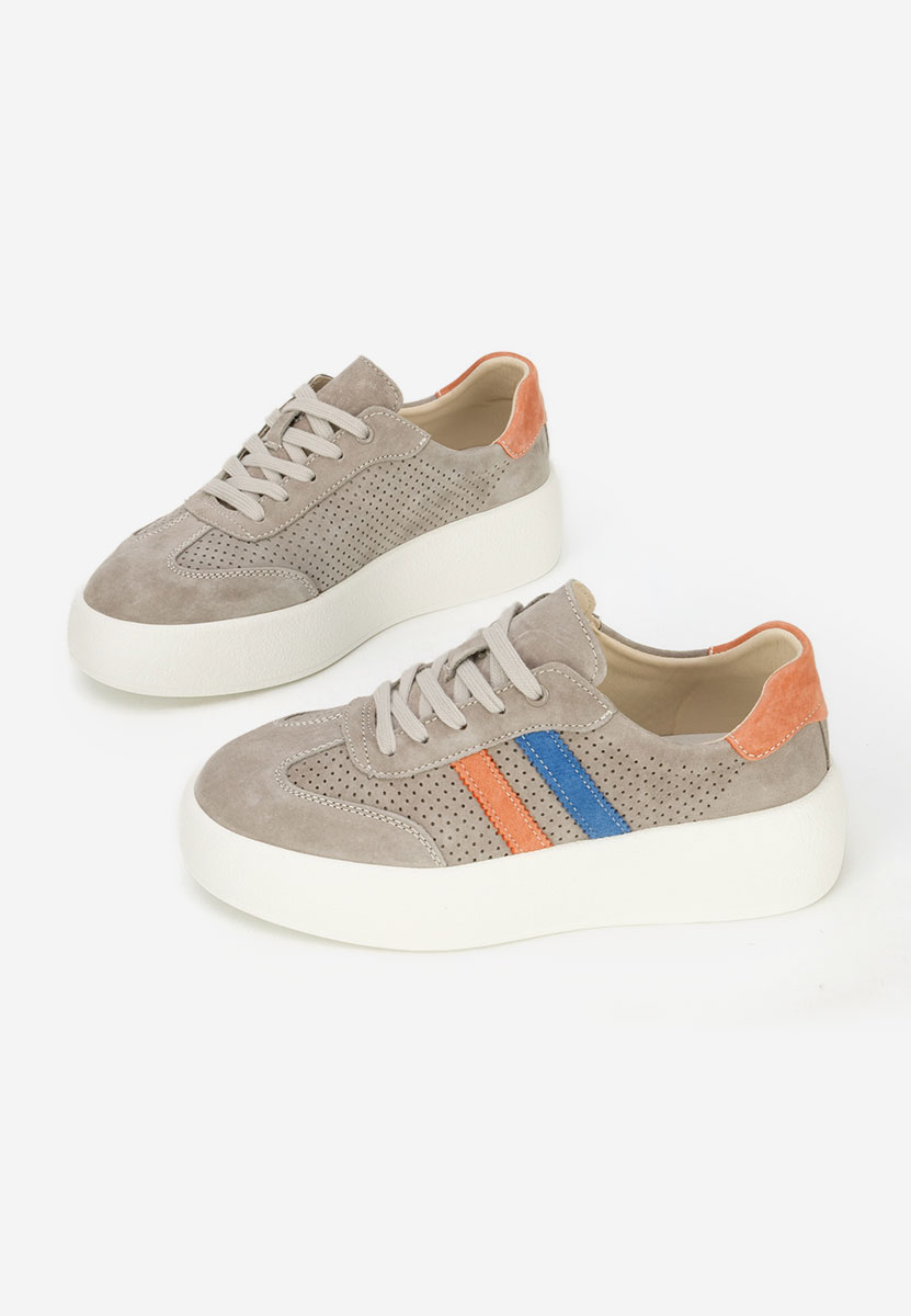 Jiustina szürke női bőr sneaker