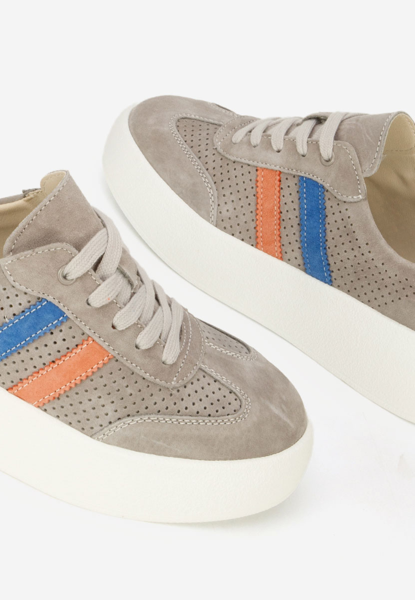 Jiustina szürke női bőr sneaker