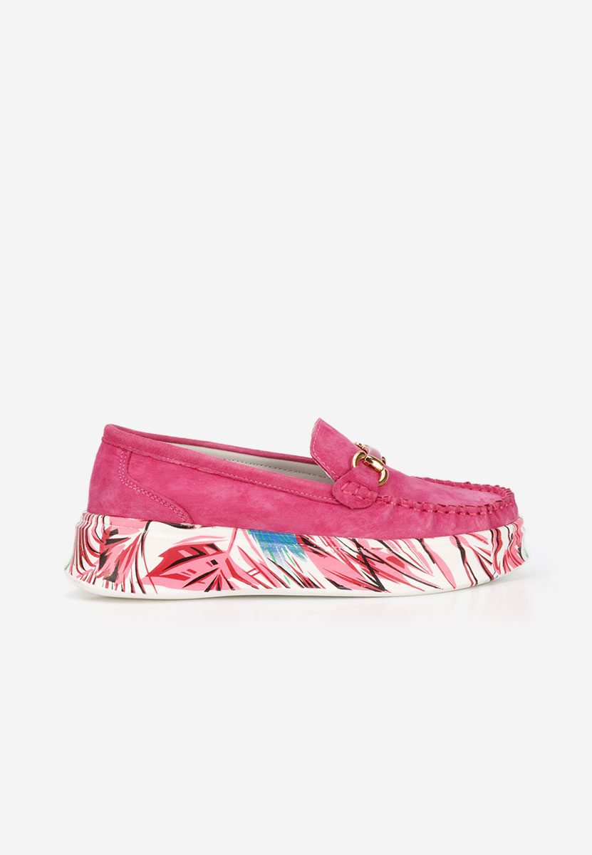 Tanielia fuxia női bőr mokaszin