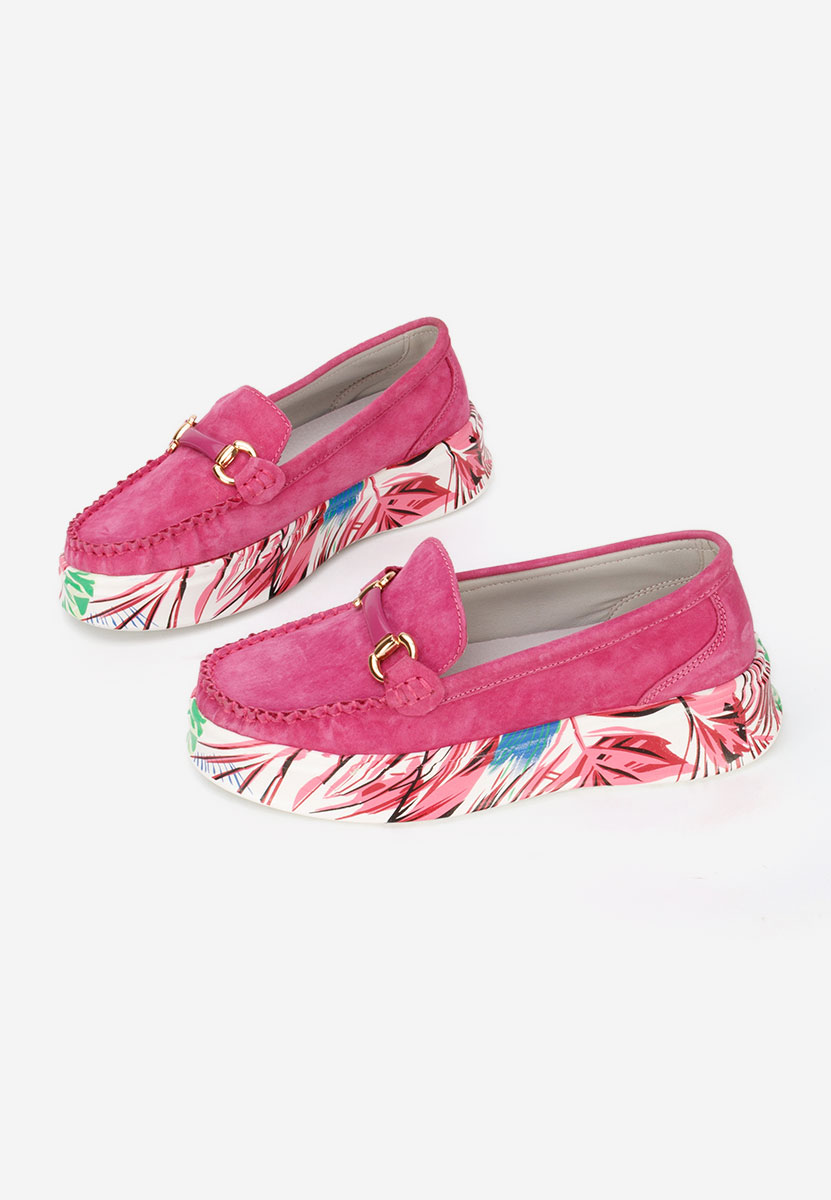 Tanielia fuxia női bőr mokaszin