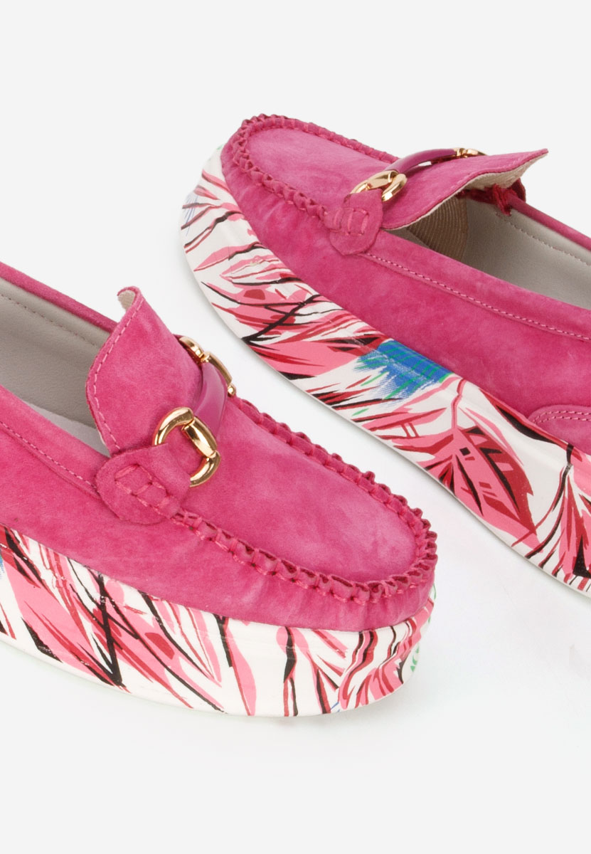 Tanielia fuxia női bőr mokaszin