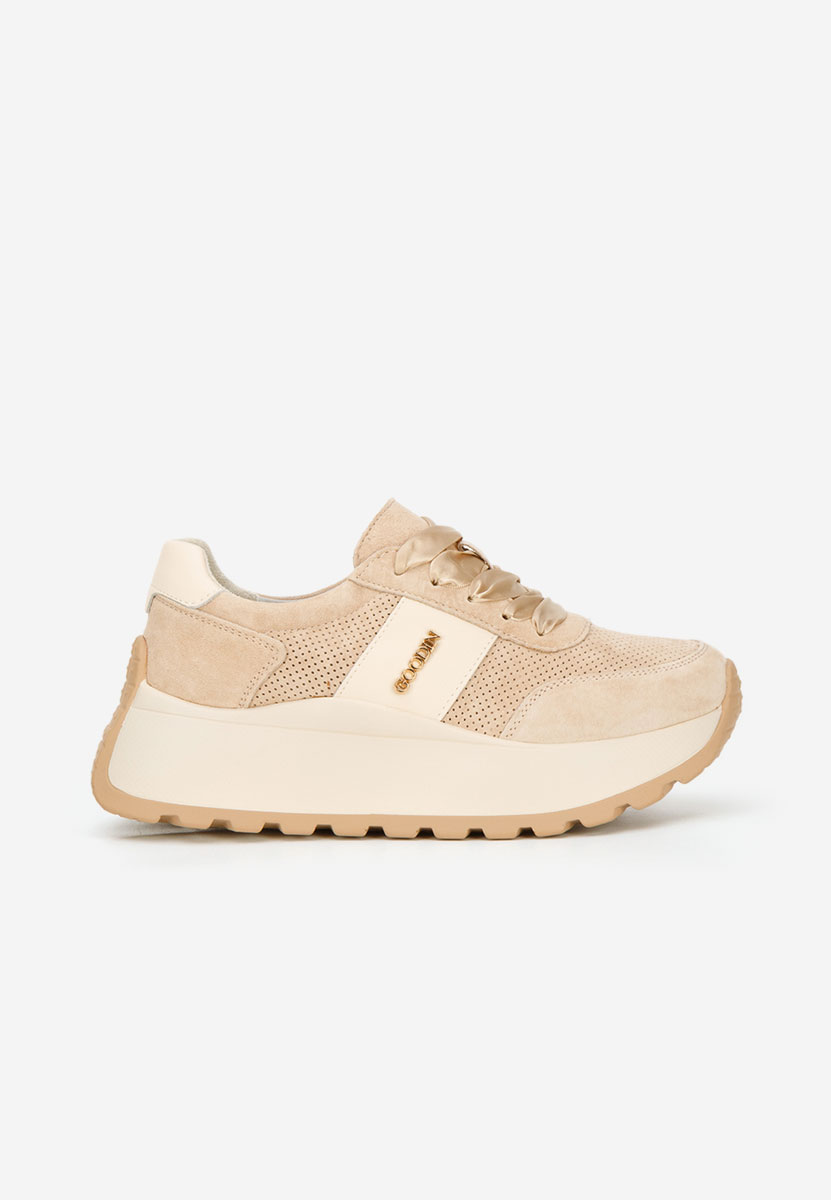Densia bézs telitalpú platform sneaker