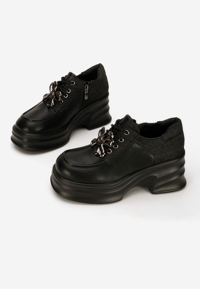 Manilla fekete női loafer cipő