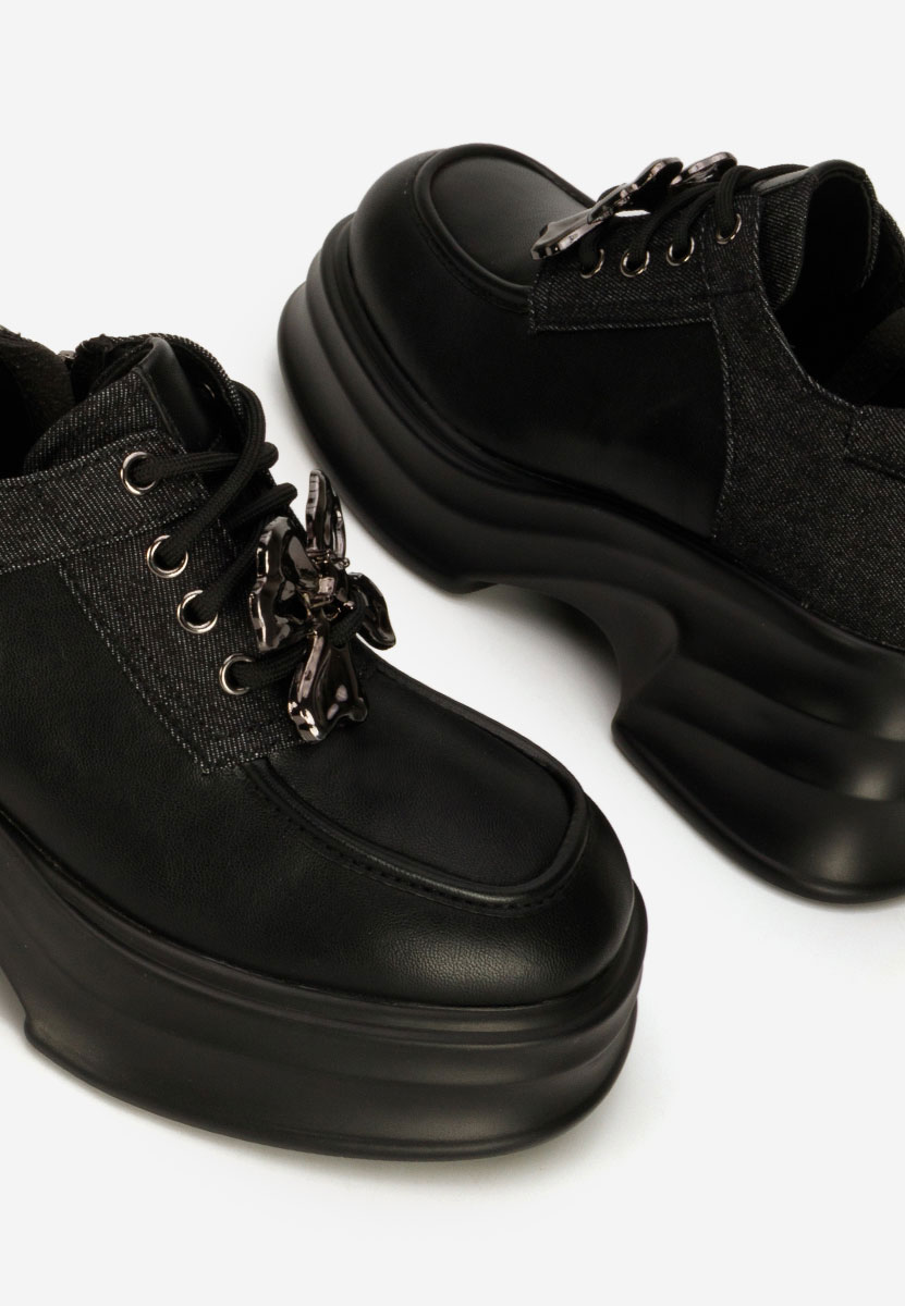 Manilla fekete női loafer cipő