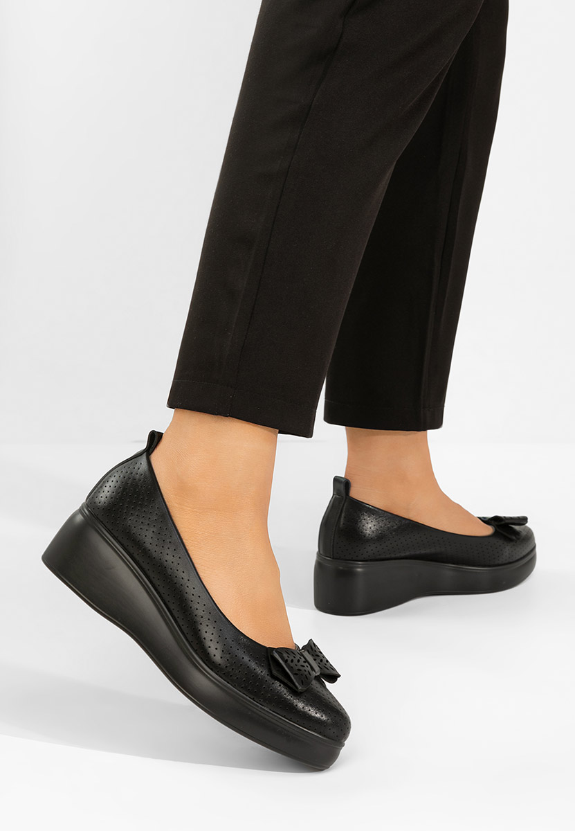 Latefa fekete telitalpú platform cipő