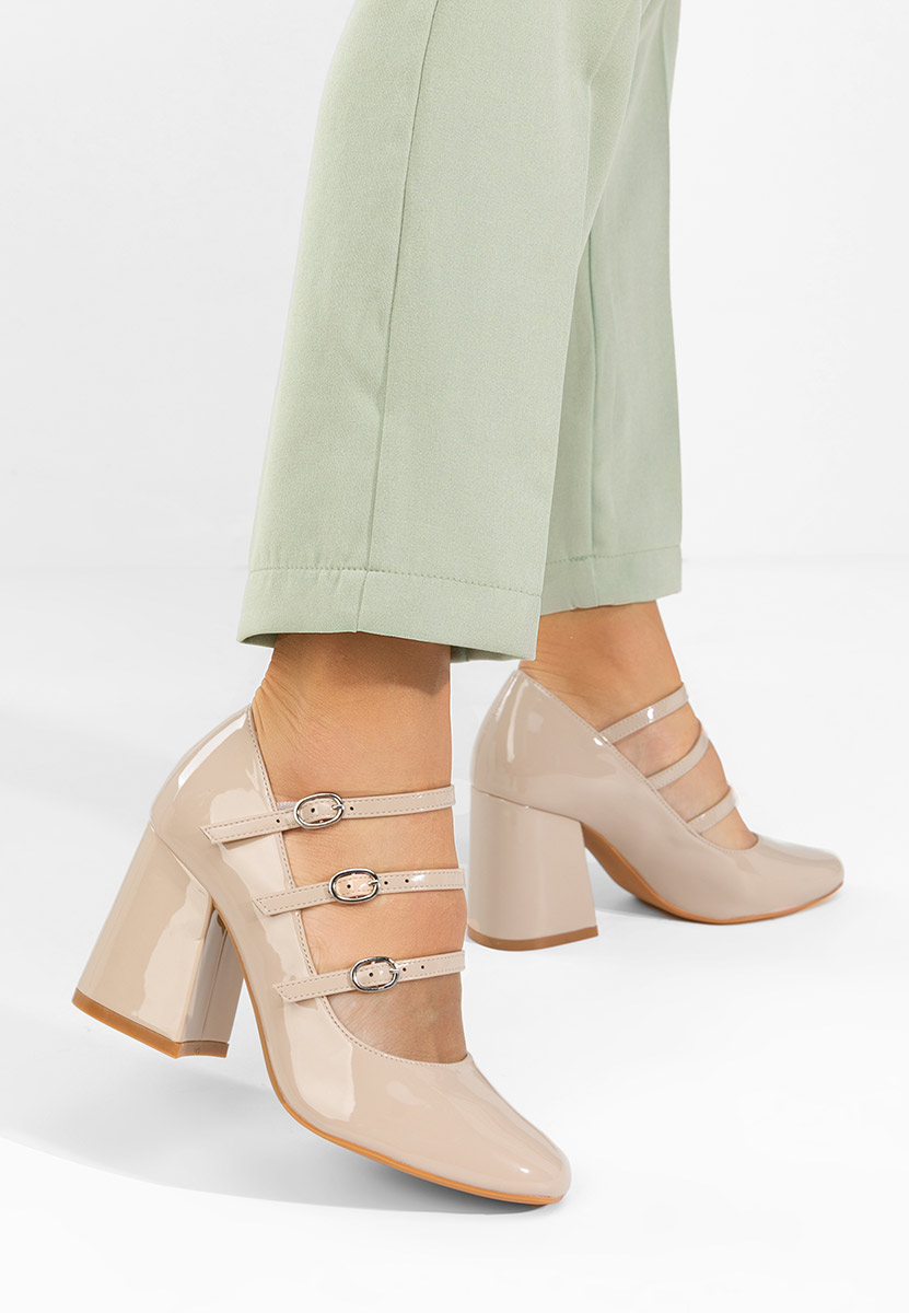 Genina bézs tűsarkú cipő 