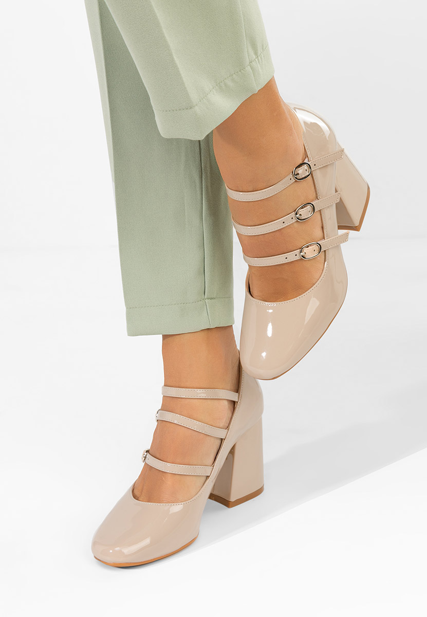 Genina bézs tűsarkú cipő 