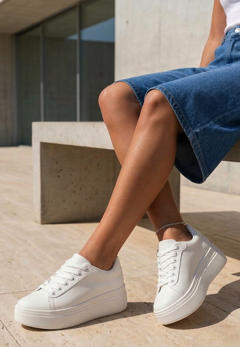 Albea fehér telitalpú platform sneaker