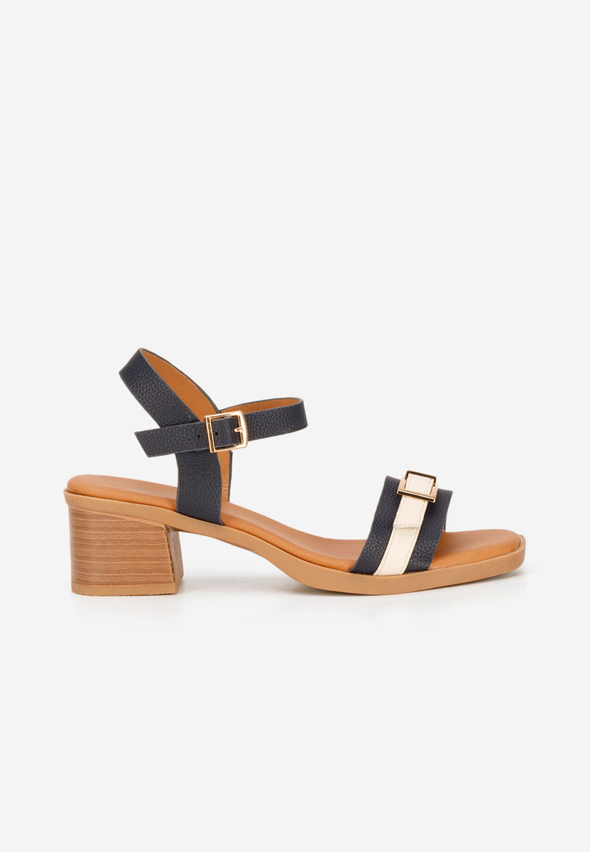 Iustinia tengerészkék vastag sarkú szandál 
