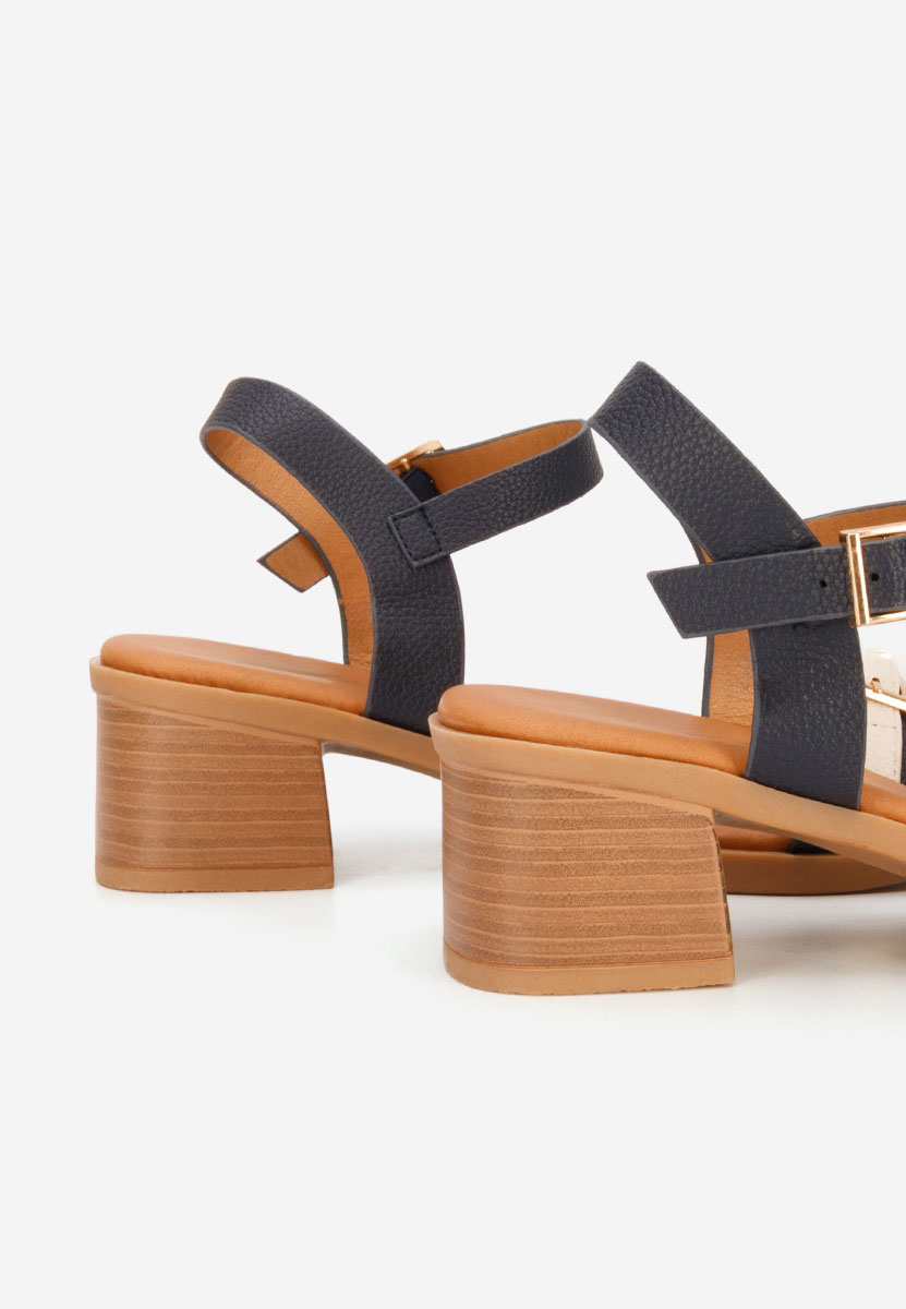 Iustinia tengerészkék vastag sarkú szandál 