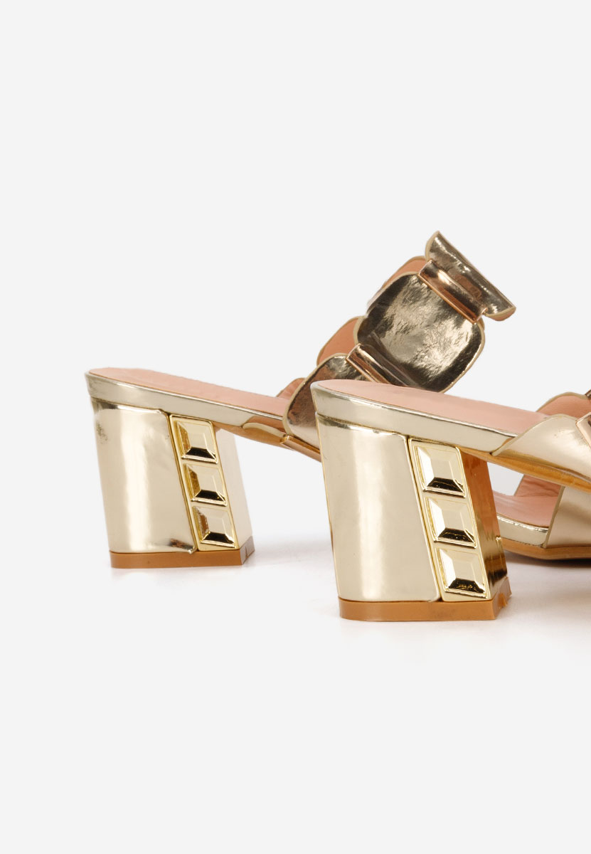 Raniela aranyszínü magassarkú papucs