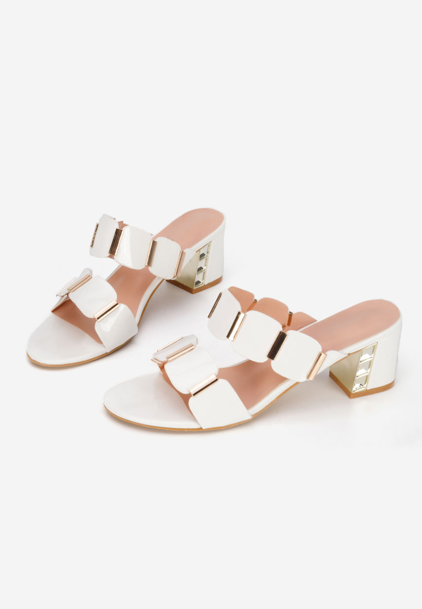 Raniela fehér magassarkú papucs