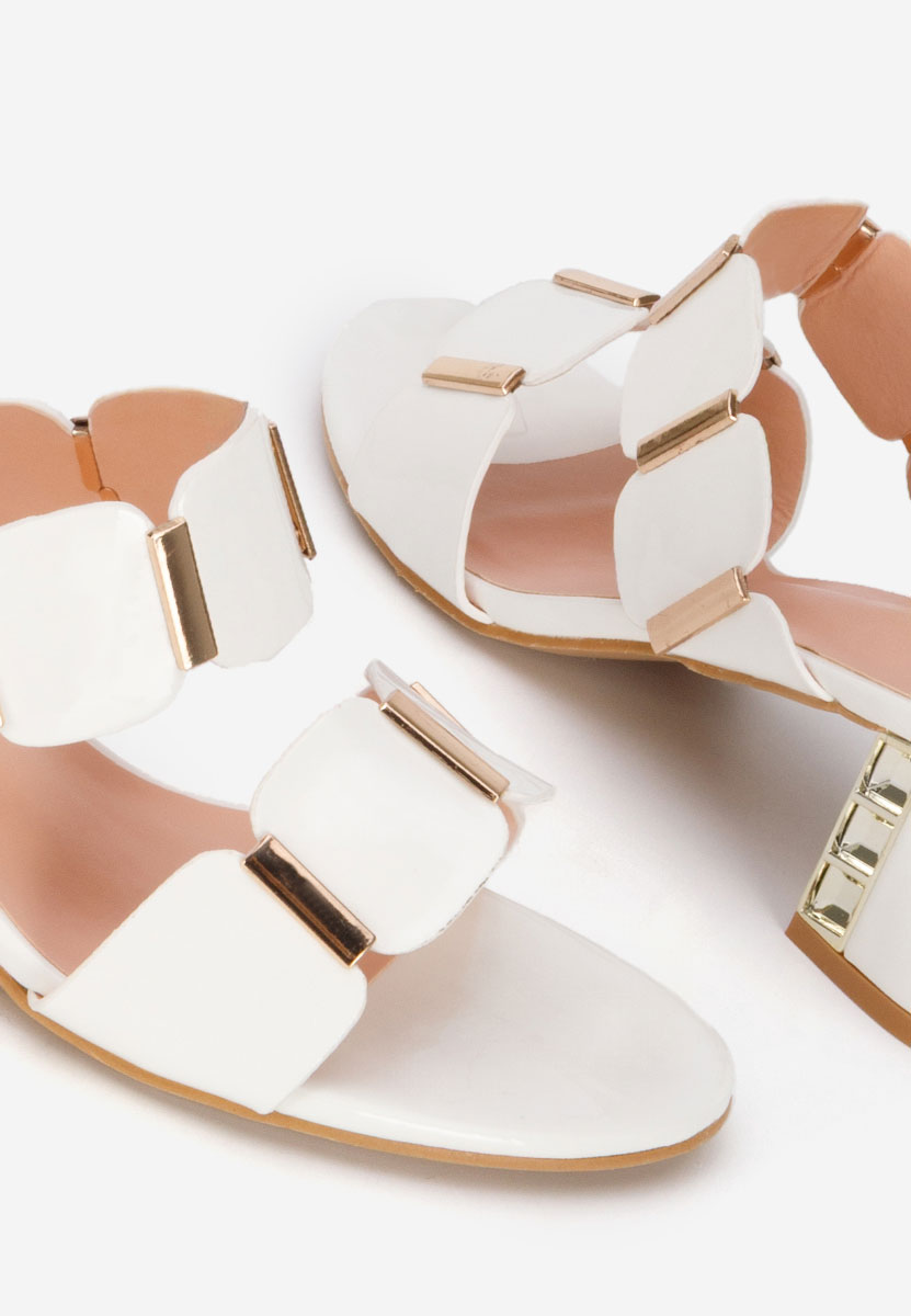 Raniela fehér magassarkú papucs