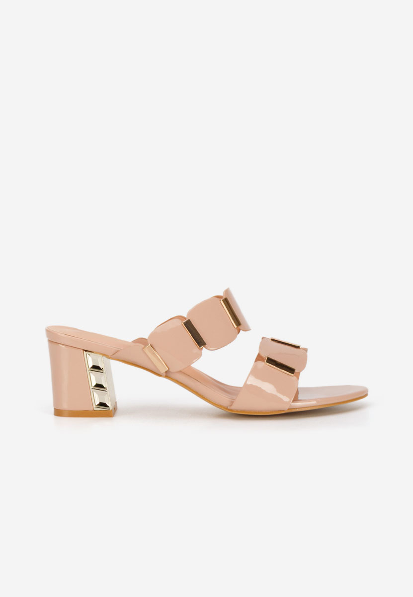 Raniela bézs magassarkú papucs