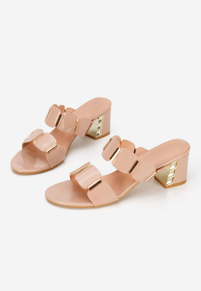 Raniela bézs magassarkú papucs