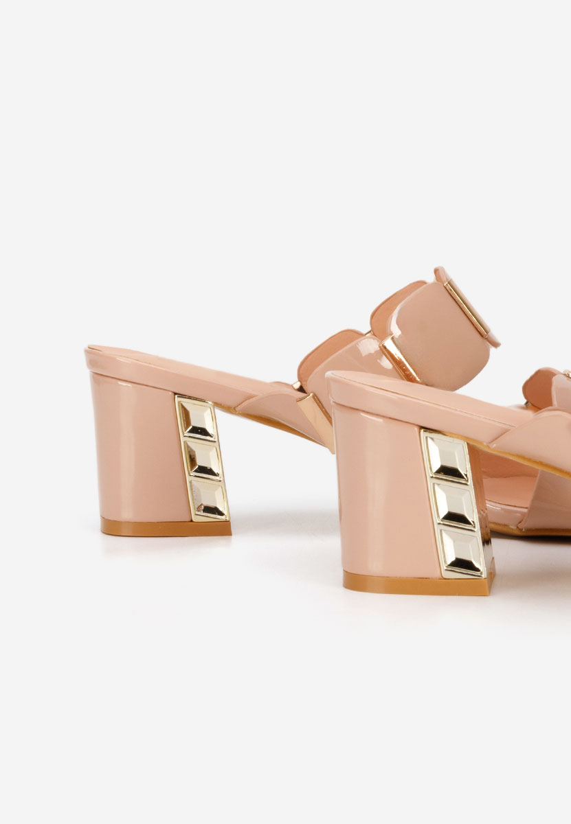 Raniela bézs magassarkú papucs