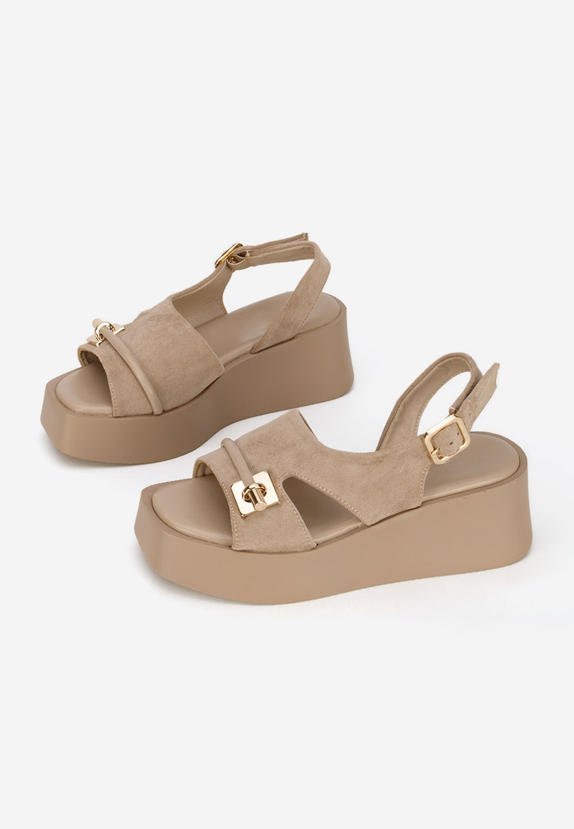Levy khaki platform szandál