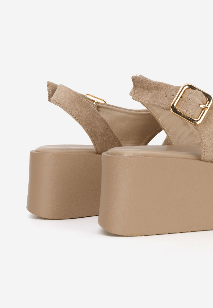 Levy khaki platform szandál