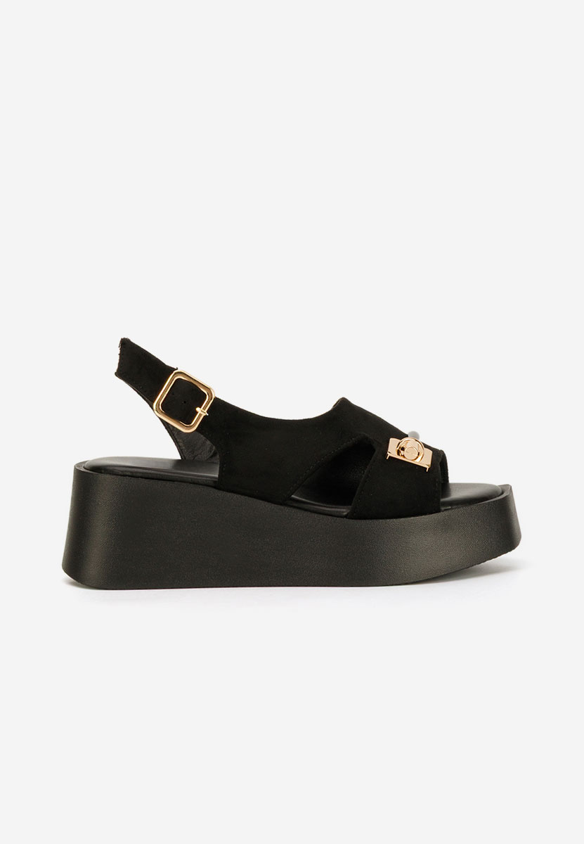 Levy fekete platform szandál