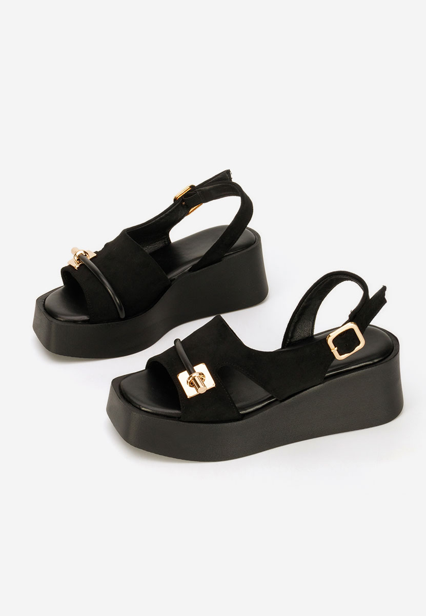 Levy fekete platform szandál