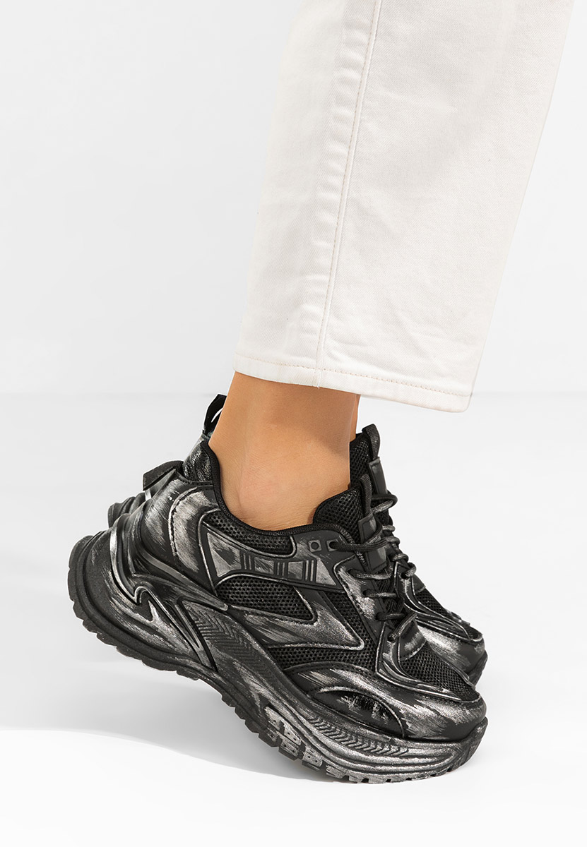 Kellee fekete platform sneaker cipő 