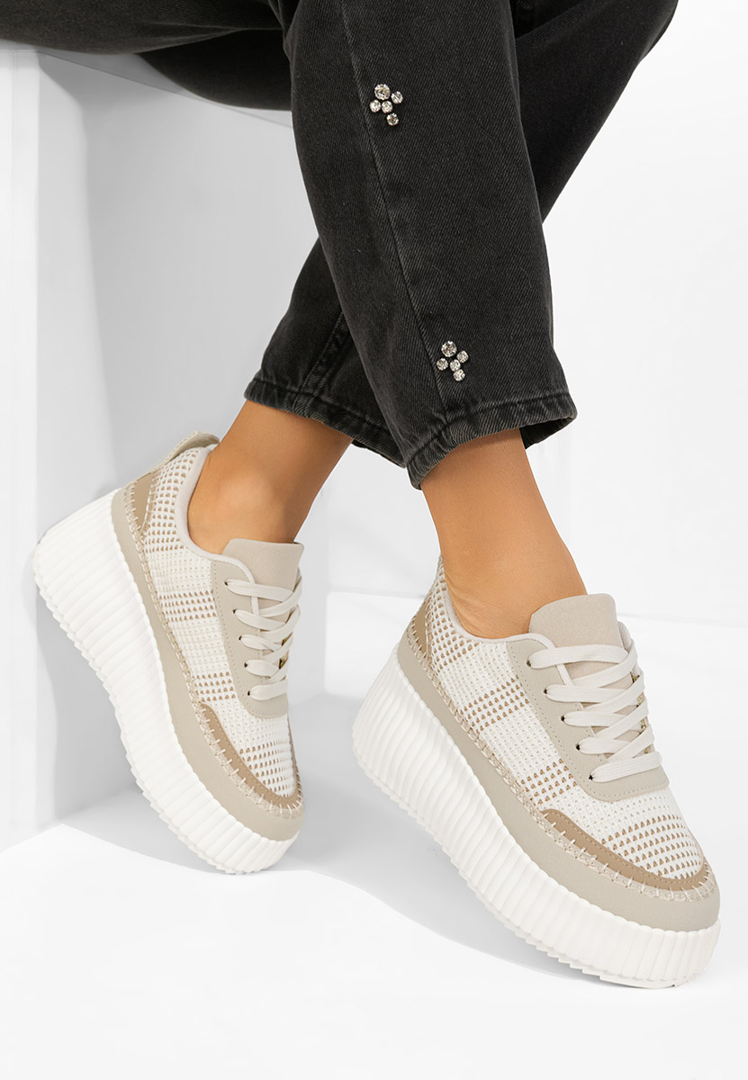 Tamylsa bézs telitalpú platform sneaker