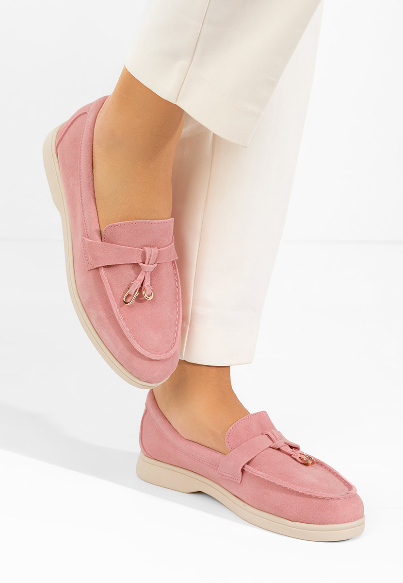 Ortansa rózsaszín női bőr mokaszin