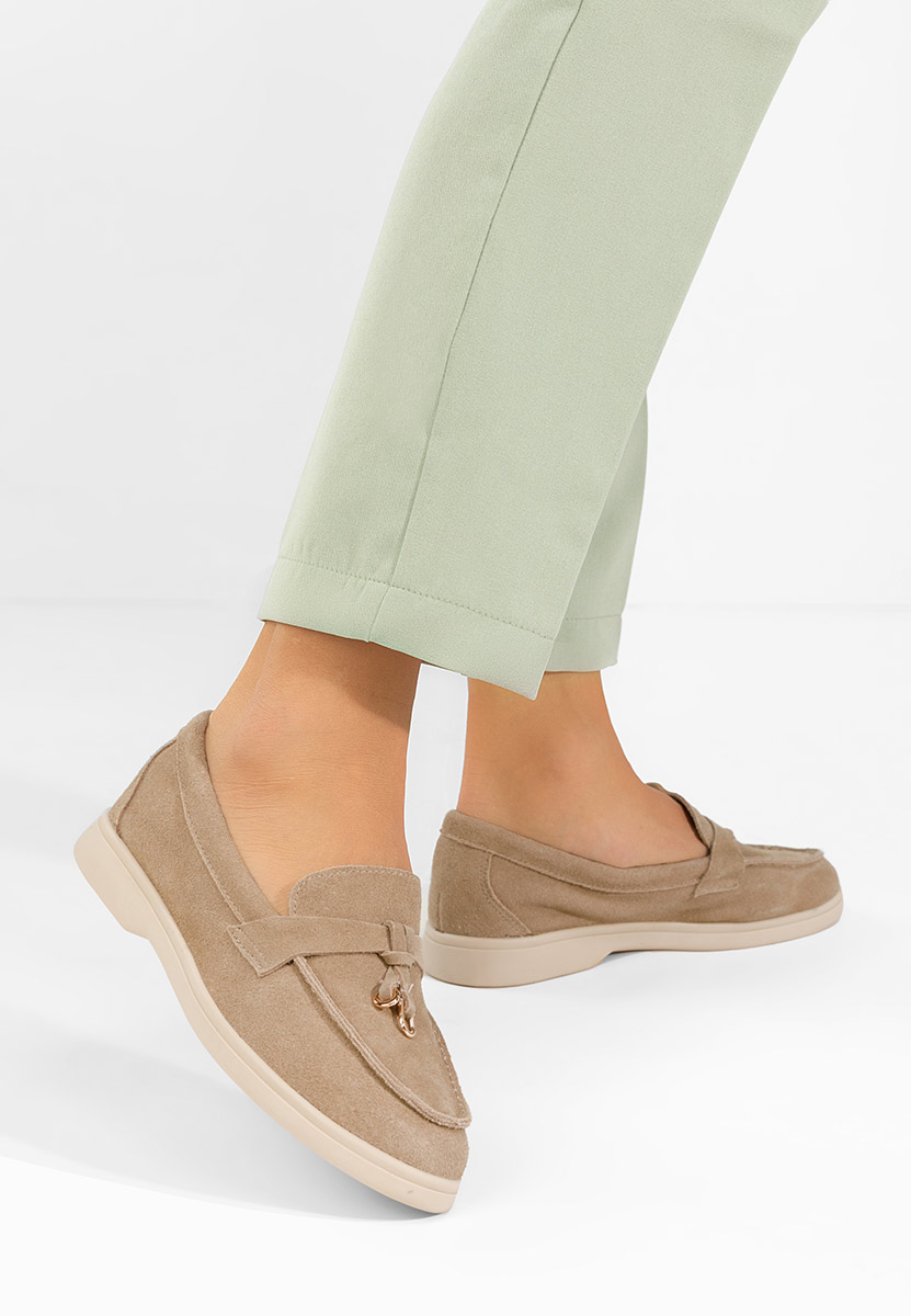 Ortansa camel női bőr mokaszin