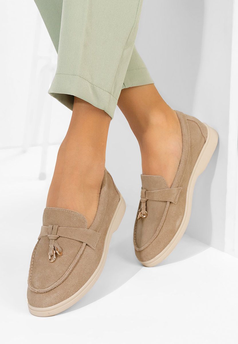 Ortansa camel női bőr mokaszin