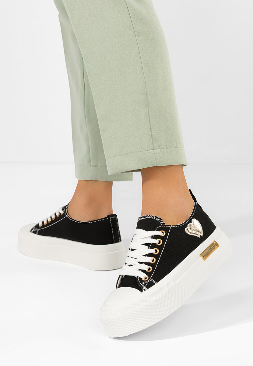 Inimia fekete telitalpú platform sneaker