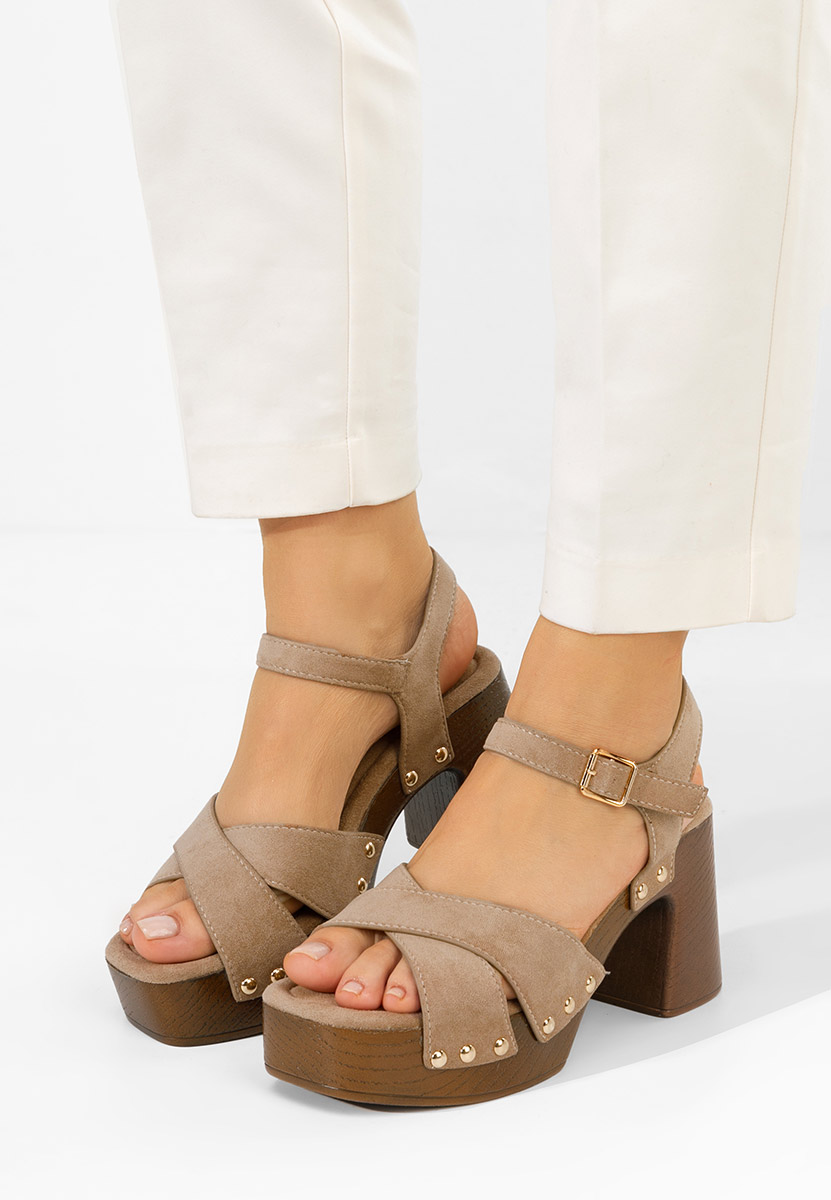 Radiana khaki vastag sarkú szandál 