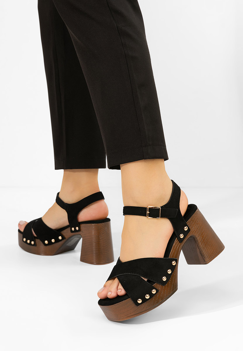 Radiana fekete vastag sarkú szandál 