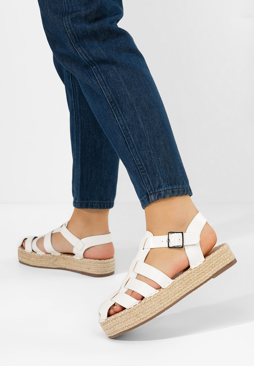 Reliama fehér platform szandál szandál