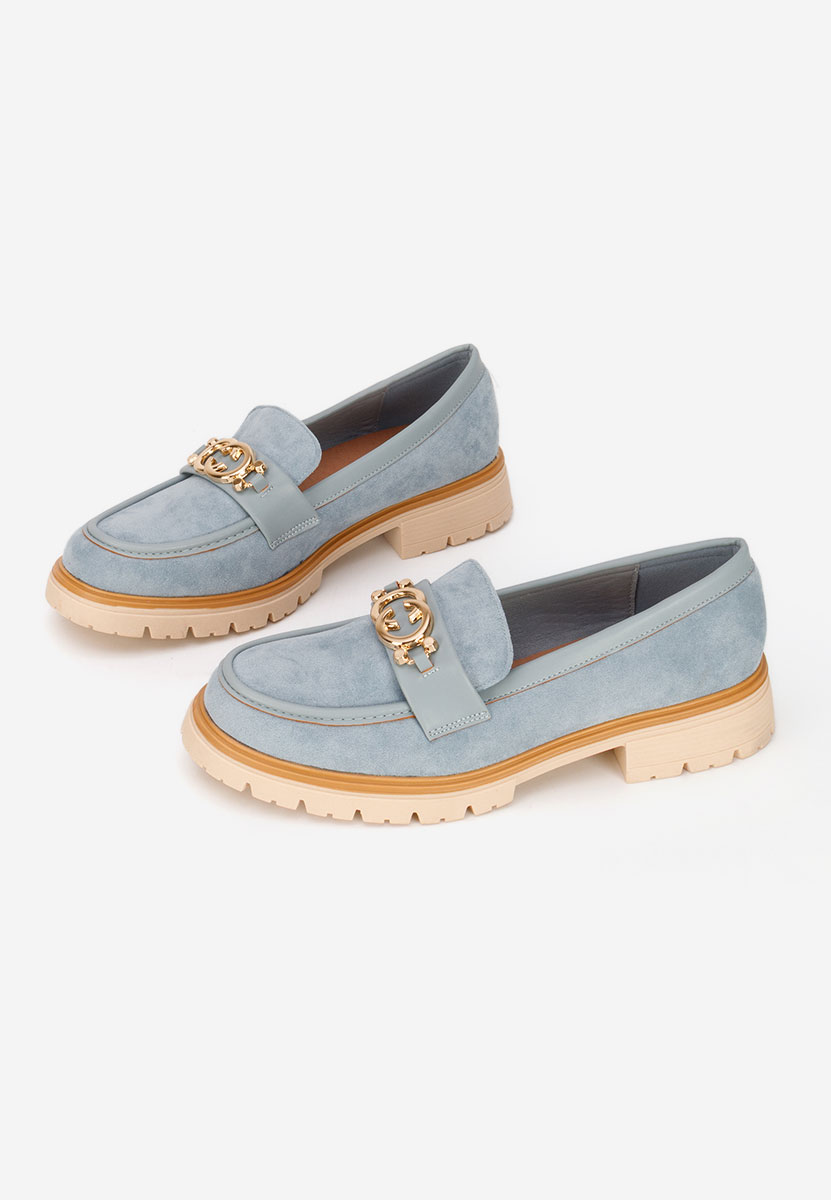 Lenisia kék női magas talpú mokaszin