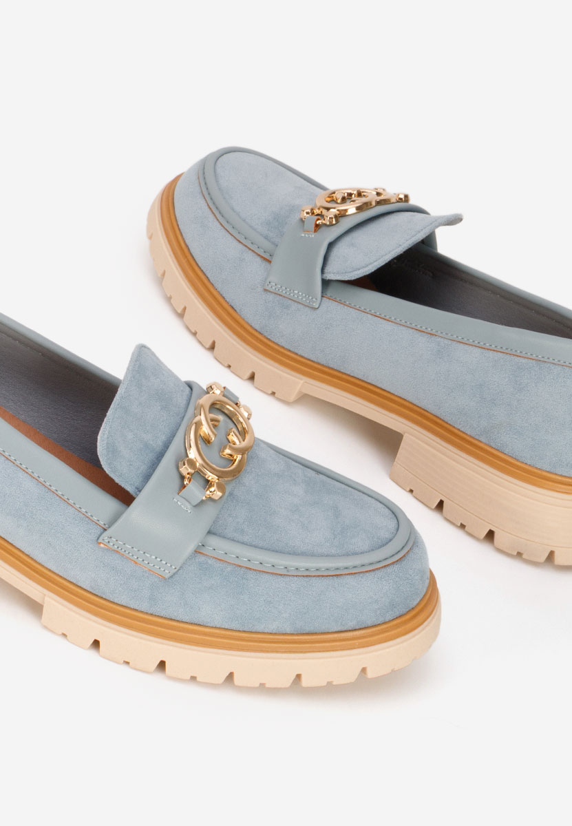 Lenisia kék női magas talpú mokaszin