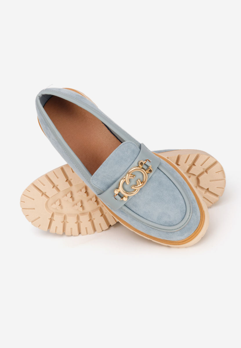 Lenisia kék női magas talpú mokaszin