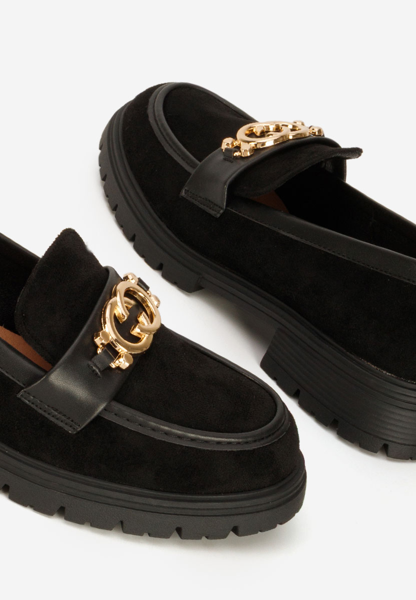 Lenisia fekete női magas talpú mokaszin