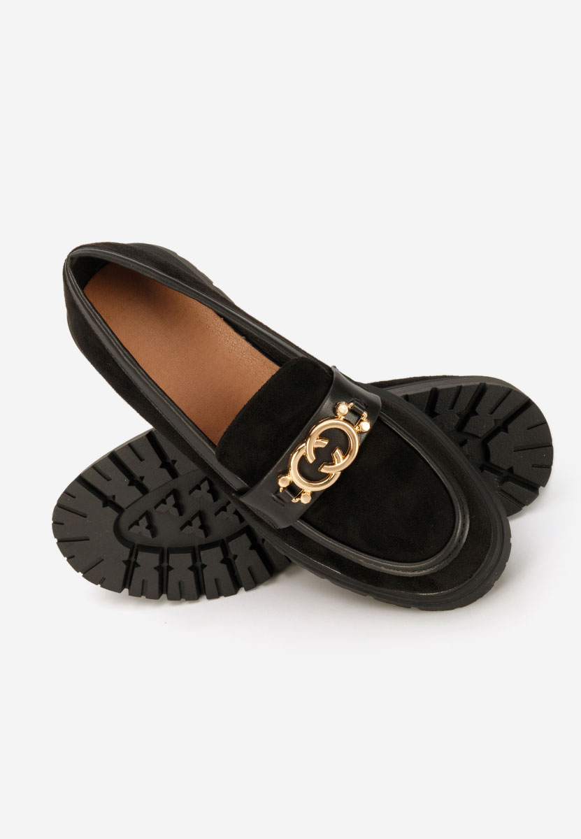 Lenisia fekete női magas talpú mokaszin