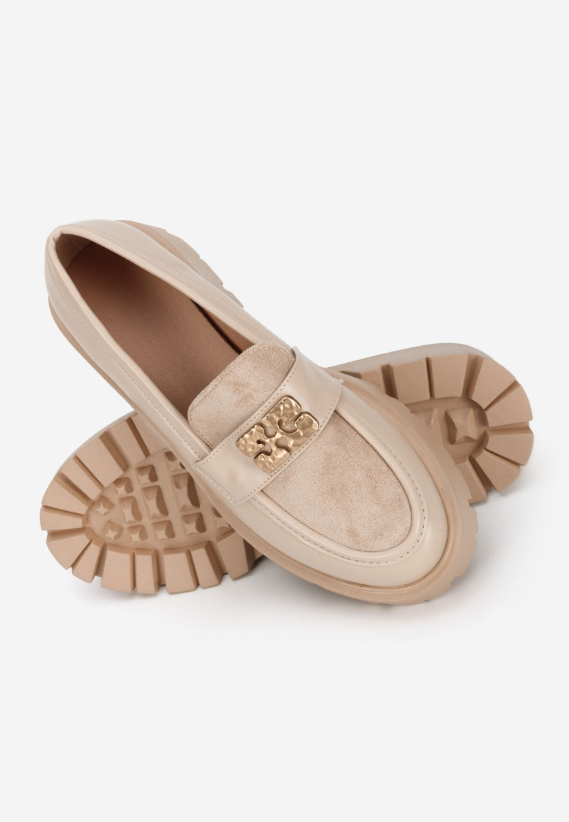 Karamela khaki női telitalpú mokaszin