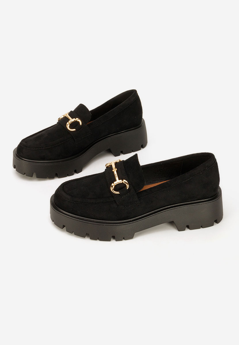 Belvina fekete női telitalpú mokaszin