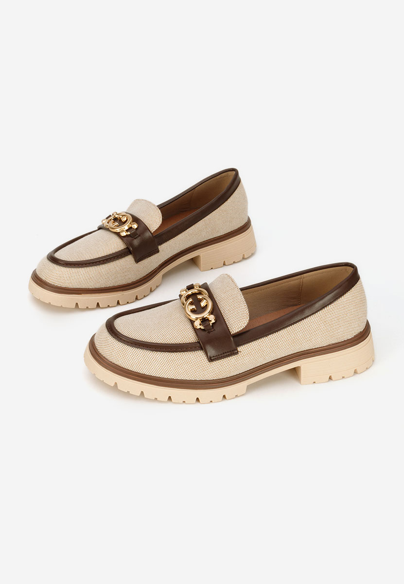 Lenisia bézs női magas talpú mokaszin