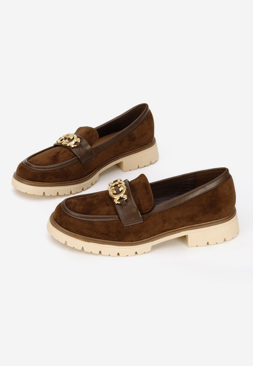 Lenisia barna női magas talpú mokaszin