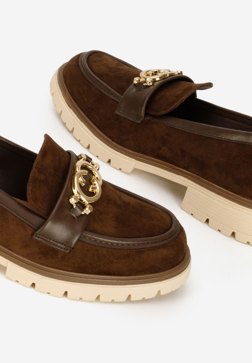 Lenisia barna női magas talpú mokaszin