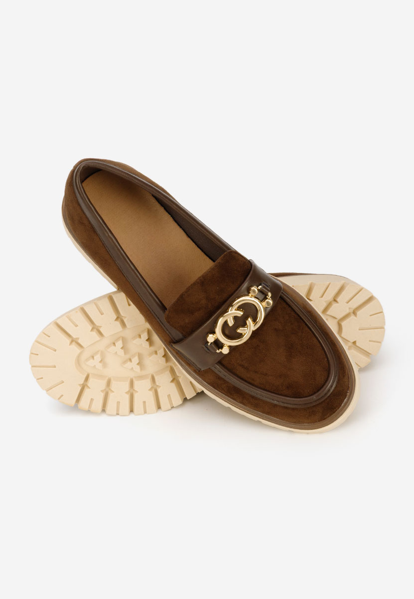 Lenisia barna női magas talpú mokaszin