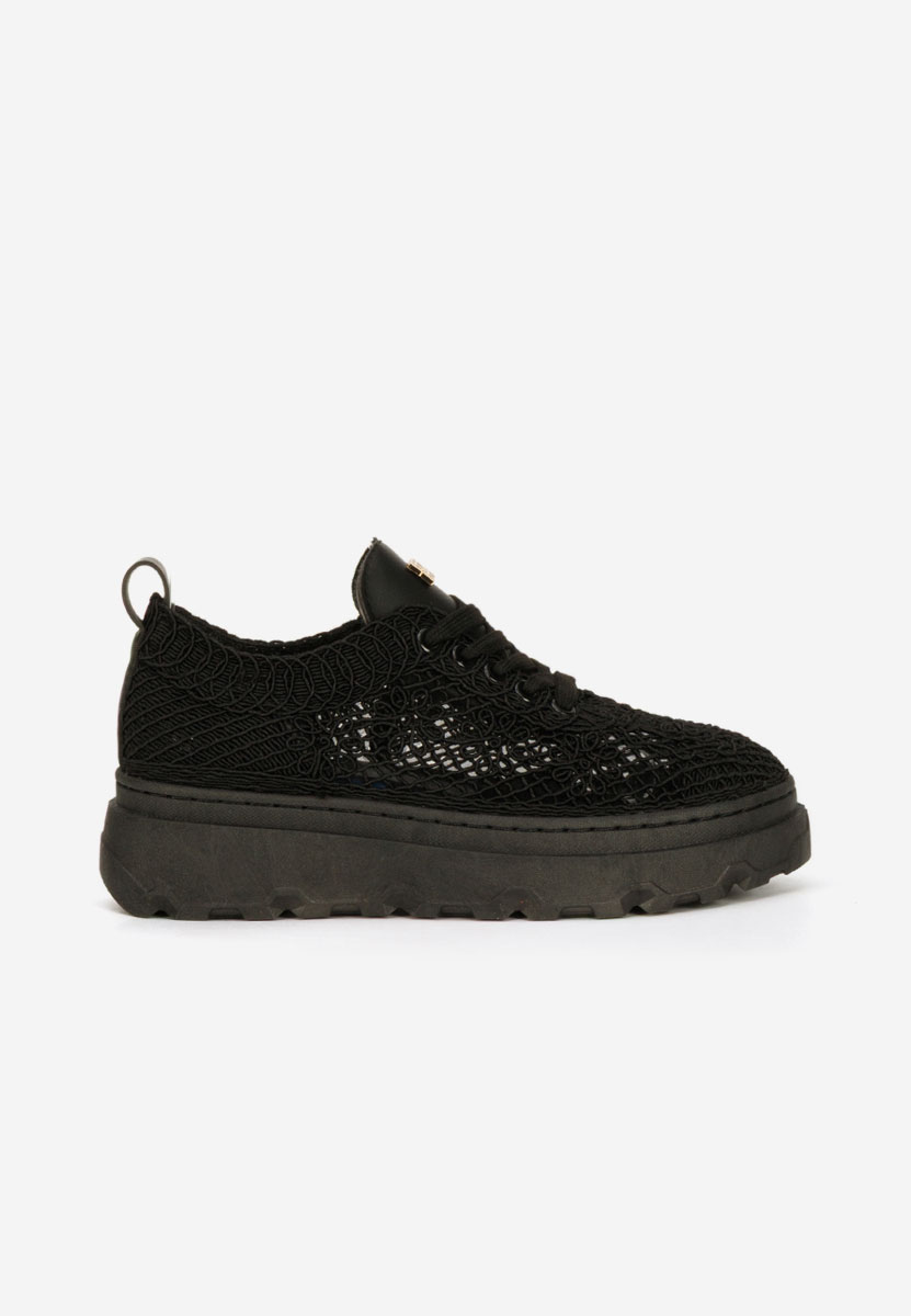Rossela fekete telitalpú platform sneaker