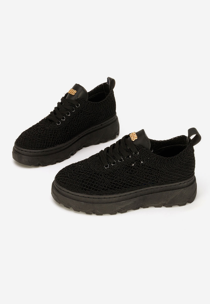 Rossela fekete telitalpú platform sneaker