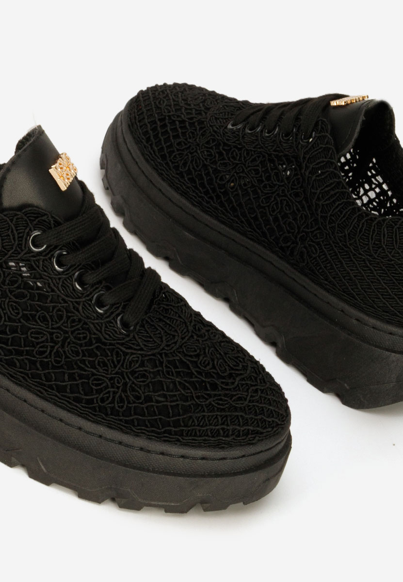 Rossela fekete telitalpú platform sneaker