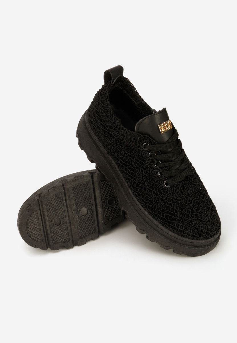 Rossela fekete telitalpú platform sneaker