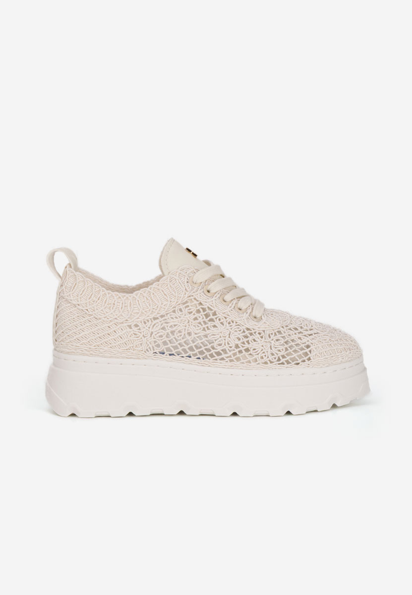 Rossela bézs telitalpú platform sneaker