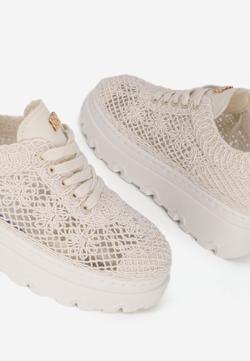Rossela bézs telitalpú platform sneaker